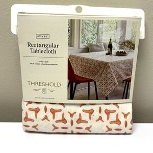 NWT Threshold Pink Rose and White Rectangular Tablecloth, 60" × 84"